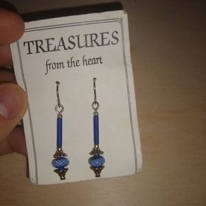 3/$18 New Treasures Small Business Earrings Blue